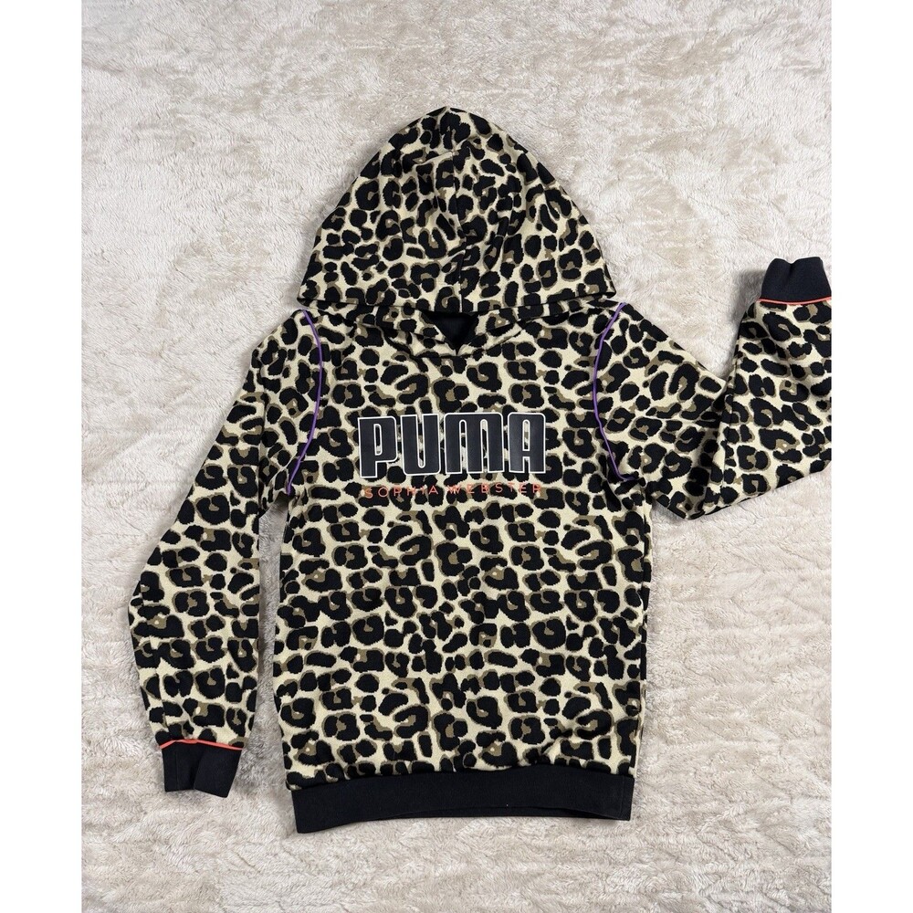 PUMA x Sophia Webster Leopard Hoodie Girls M Bold Print Y2K Streetwear Cute